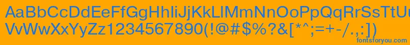 Prg55Ac Font – Blue Fonts on Orange Background