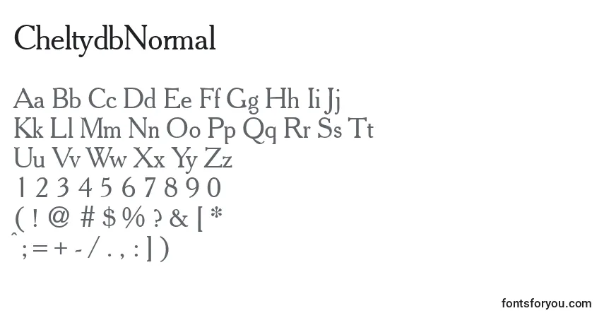 A fonte CheltydbNormal – alfabeto, números, caracteres especiais