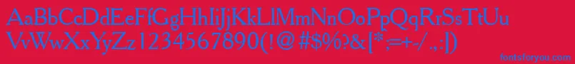 CheltydbNormal Font – Blue Fonts on Red Background