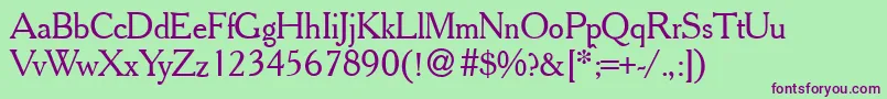 CheltydbNormal Font – Purple Fonts on Green Background