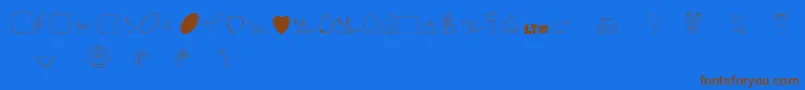 Шрифт Calikatspathdrawslt – коричневые шрифты на синем фоне