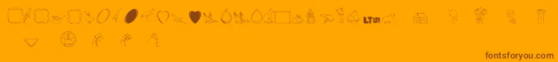 Calikatspathdrawslt-Schriftart – Braune Schriften auf orangefarbenem Hintergrund