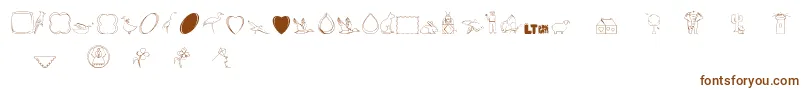 Calikatspathdrawslt-fontti – ruskeat fontit valkoisella taustalla