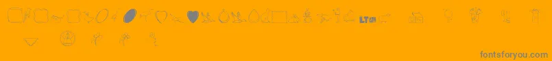 Calikatspathdrawslt-Schriftart – Graue Schriften auf orangefarbenem Hintergrund