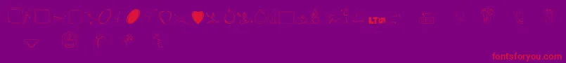 Calikatspathdrawslt-Schriftart – Rote Schriften auf violettem Hintergrund