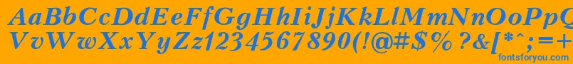 Peterburg ffy Font – Blue Fonts on Orange Background