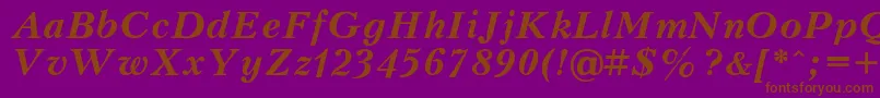 Peterburg ffy-Schriftart – Braune Schriften auf violettem Hintergrund