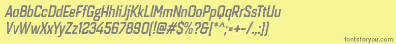 Quarcacondmediumitalic Font – Gray Fonts on Yellow Background