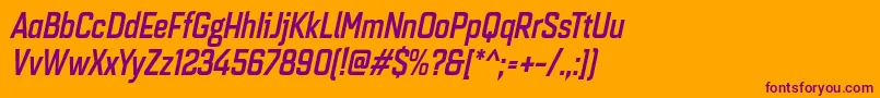 Quarcacondmediumitalic Font – Purple Fonts on Orange Background