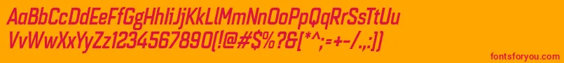 Quarcacondmediumitalic Font – Red Fonts on Orange Background