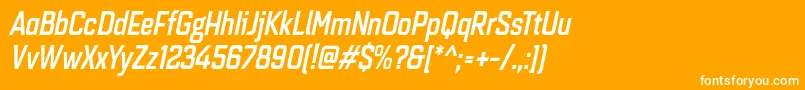 フォントQuarcacondmediumitalic – オレンジの背景に白い文字