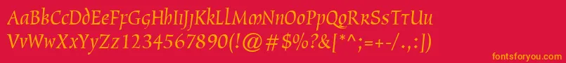 Oxford Font – Orange Fonts on Red Background