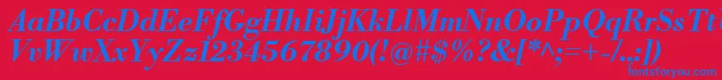 LibrebodoniBolditalic Font – Blue Fonts on Red Background