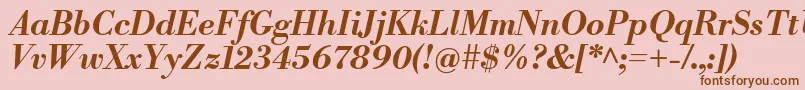 LibrebodoniBolditalic Font – Brown Fonts on Pink Background