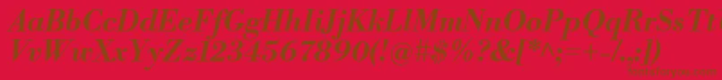LibrebodoniBolditalic Font – Brown Fonts on Red Background