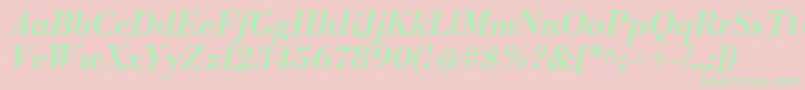 LibrebodoniBolditalic Font – Green Fonts on Pink Background