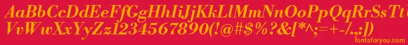 LibrebodoniBolditalic Font – Orange Fonts on Red Background