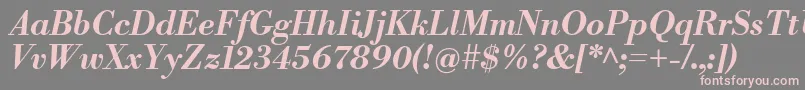 LibrebodoniBolditalic Font – Pink Fonts on Gray Background