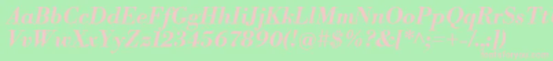 LibrebodoniBolditalic Font – Pink Fonts on Green Background