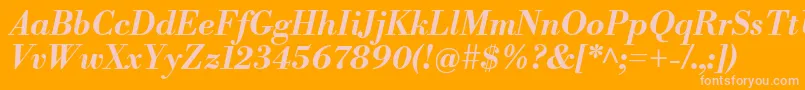 LibrebodoniBolditalic Font – Pink Fonts on Orange Background