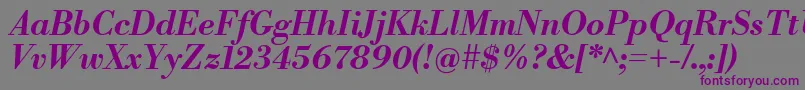 LibrebodoniBolditalic Font – Purple Fonts on Gray Background