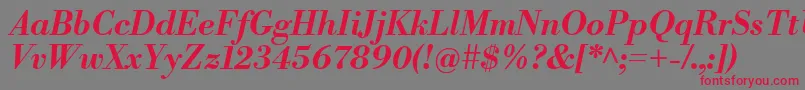 LibrebodoniBolditalic Font – Red Fonts on Gray Background