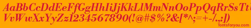 LibrebodoniBolditalic Font – Red Fonts on Orange Background