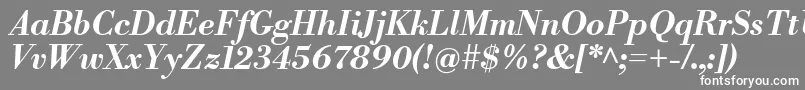 フォントLibrebodoniBolditalic – 灰色の背景に白い文字