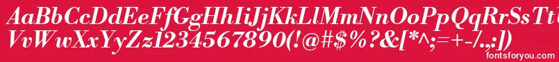 LibrebodoniBolditalic Font – White Fonts on Red Background