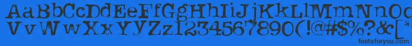 Uknowjack Font – Black Fonts on Blue Background