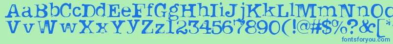 Uknowjack Font – Blue Fonts on Green Background