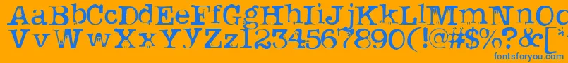 Uknowjack Font – Blue Fonts on Orange Background