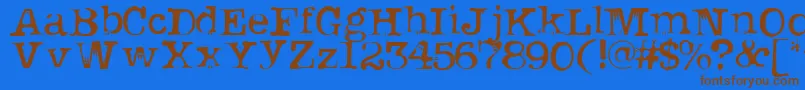 Uknowjack Font – Brown Fonts on Blue Background