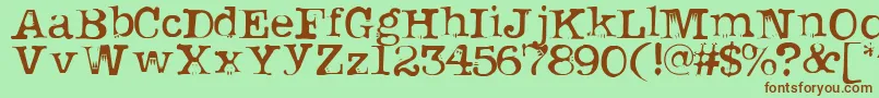 Uknowjack Font – Brown Fonts on Green Background