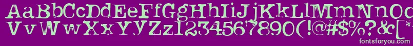 Uknowjack Font – Green Fonts on Purple Background