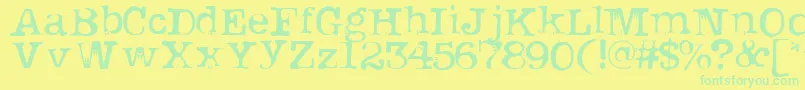 Uknowjack Font – Green Fonts on Yellow Background