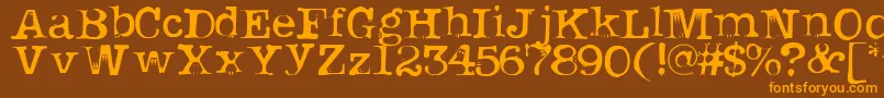 Uknowjack Font – Orange Fonts on Brown Background