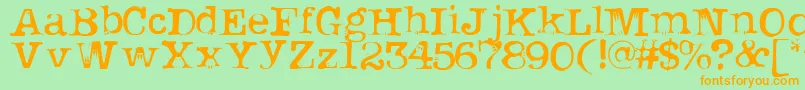 Uknowjack Font – Orange Fonts on Green Background