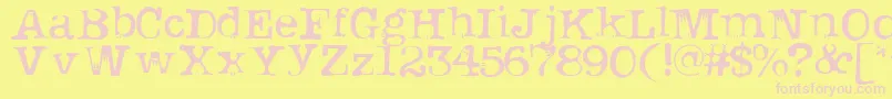 Uknowjack-fontti – vaaleanpunaiset fontit keltaisella taustalla