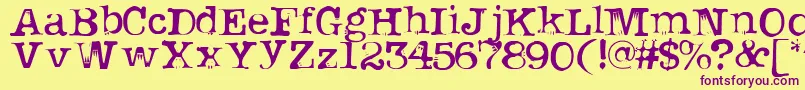 Uknowjack Font – Purple Fonts on Yellow Background