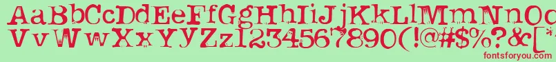 Uknowjack Font – Red Fonts on Green Background