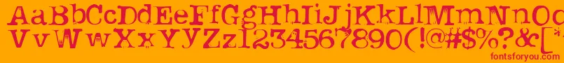 Uknowjack Font – Red Fonts on Orange Background