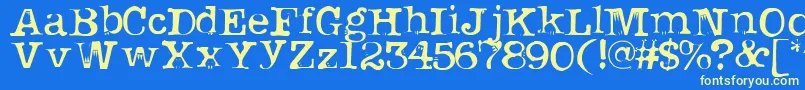 Uknowjack Font – Yellow Fonts on Blue Background