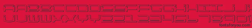 Шрифт Qtech2s – чёрные шрифты на красном фоне