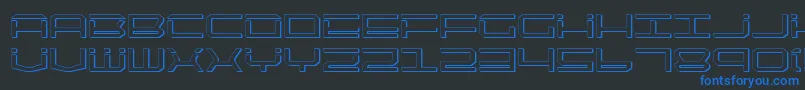 Qtech2s Font – Blue Fonts on Black Background