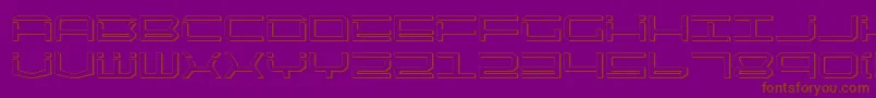 Fonte Qtech2s – fontes marrons em um fundo roxo