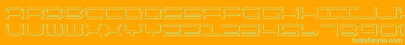 Qtech2s Font – Green Fonts on Orange Background