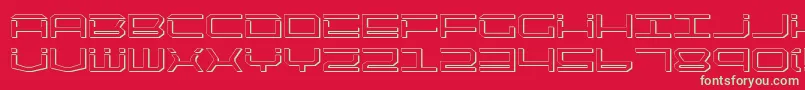 Шрифт Qtech2s – зелёные шрифты на красном фоне