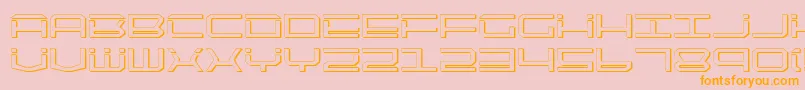 Qtech2s Font – Orange Fonts on Pink Background