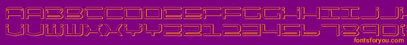 Qtech2s Font – Orange Fonts on Purple Background